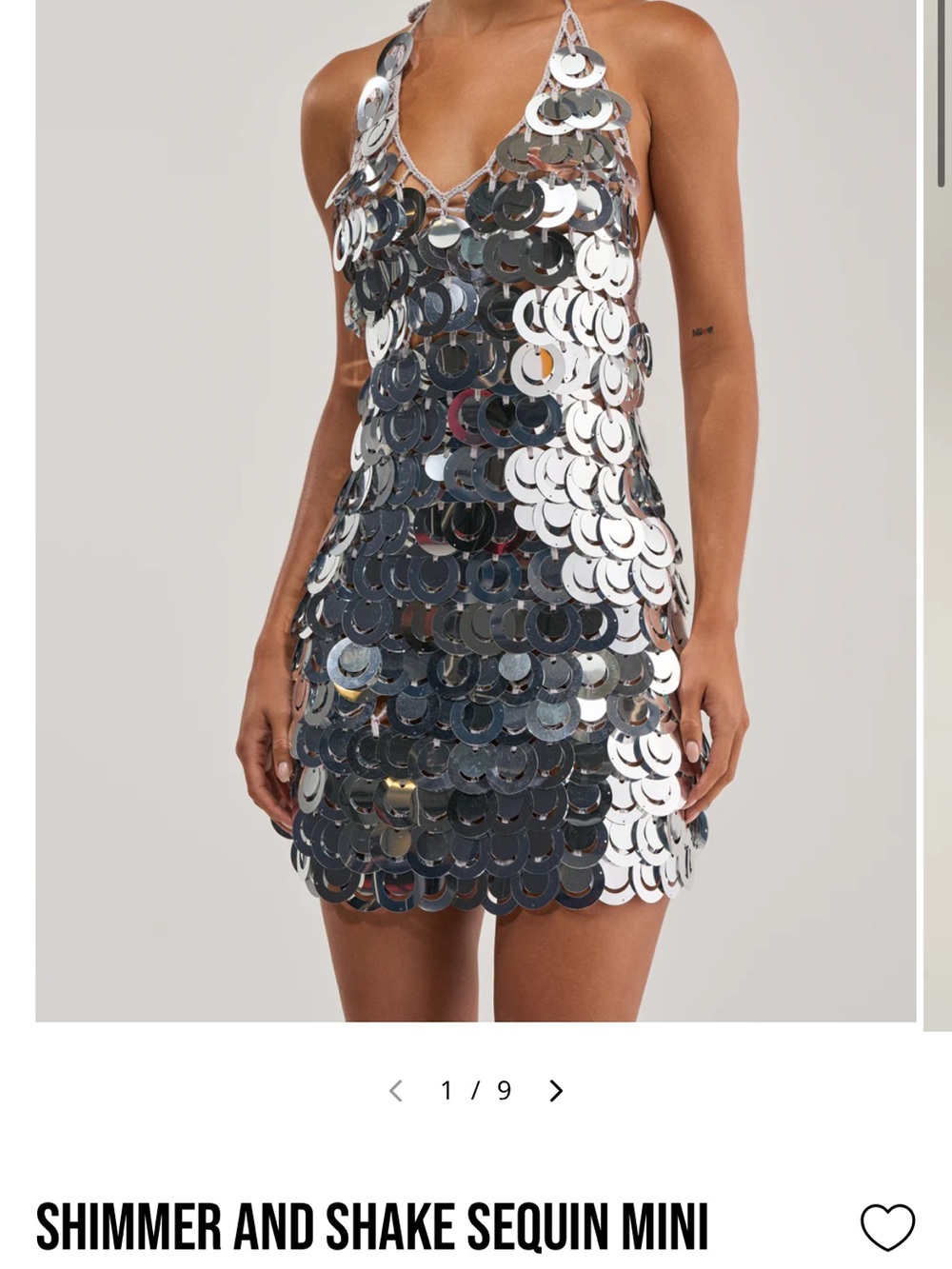 AKIRA Silver Sequin Backless Mini Dress